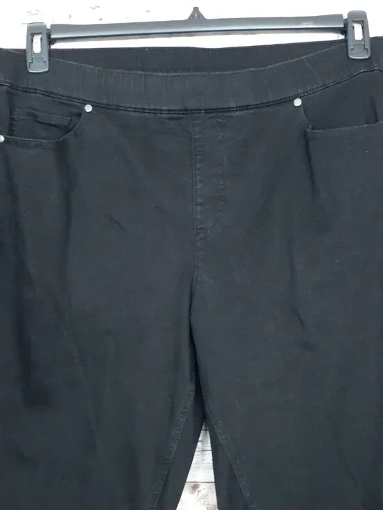 Isaac Mizrahi Womens Bootcut Jeans 18W Pullon Stretch Black 746A - Picture 2 of 7